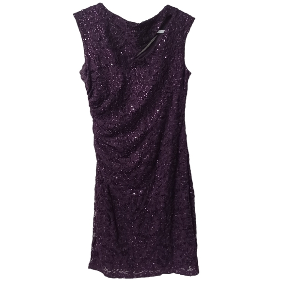 SCARLETT lace / sequin cocktail evening mini dress - Picture 5 of 7